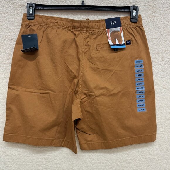 LARGE - GAP - Men’s Pull-On Khaki Shorts with Drawstring NEW - Picture 4 of 11